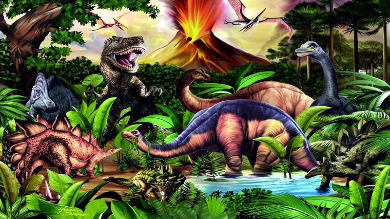 Dinosaurs in Jungle