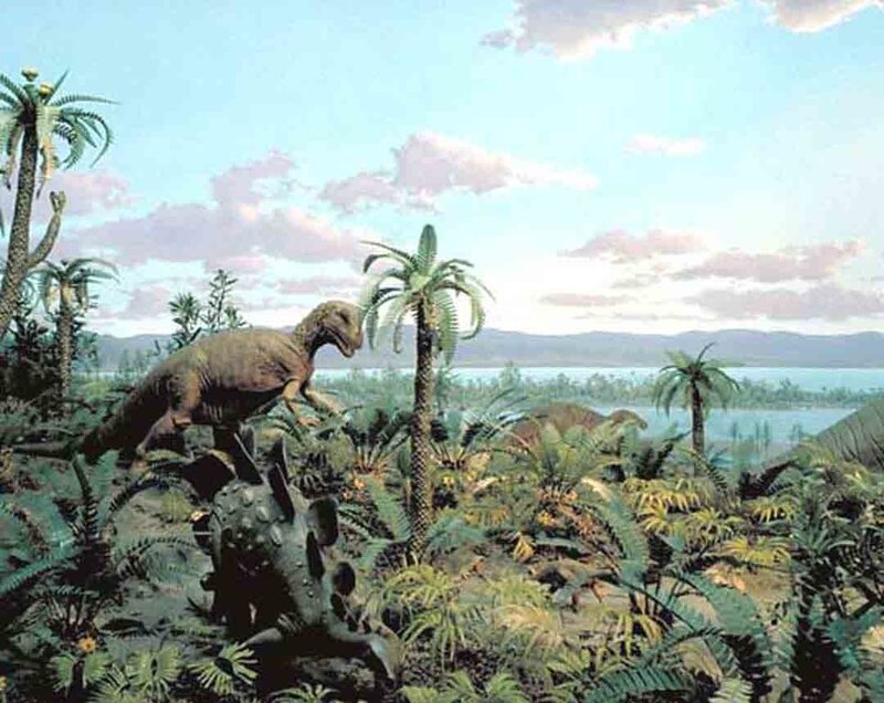 Dinosaurs in Prehistoric Forest — Green