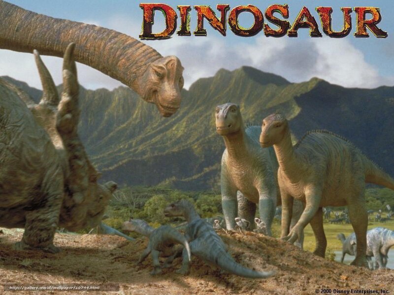 Dinosaurs in prehistoric landscape