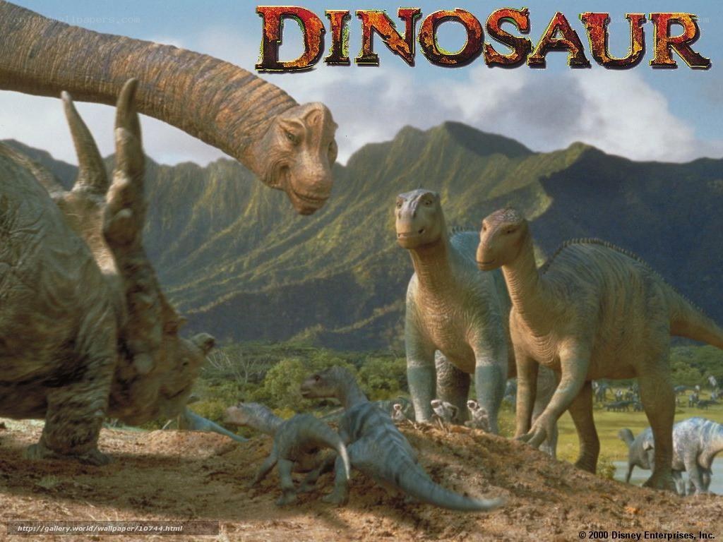 Dinosaurs in prehistoric landscape