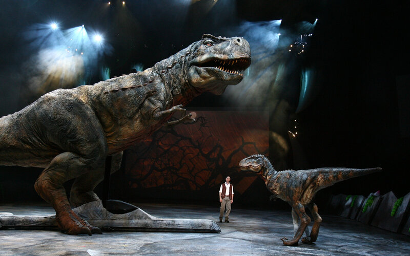 Dinosaurs on stage performance