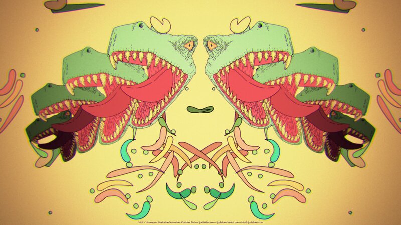 Dinosaurs with open mouths
