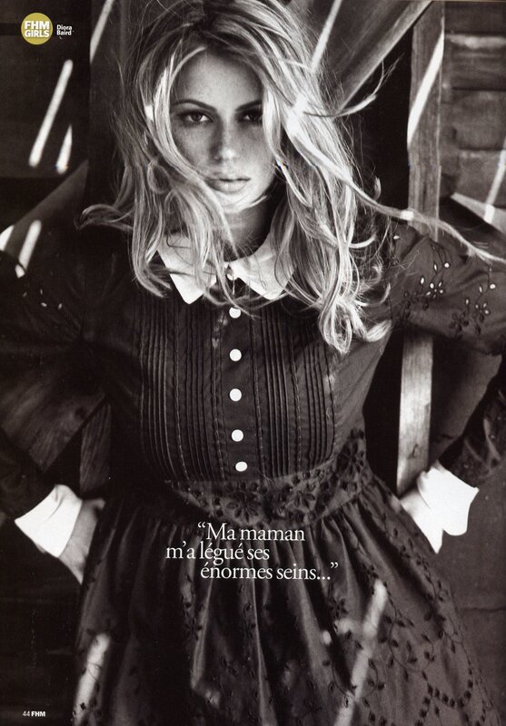 Diora Baird in a black and white photo