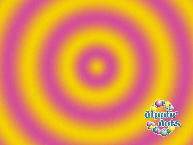 Dippin' Dots logo on swirl background