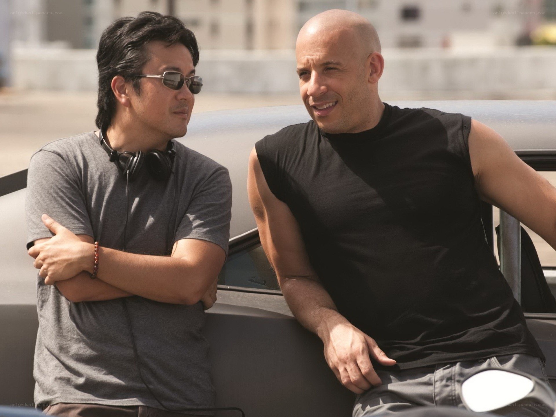 Director and actor on set
