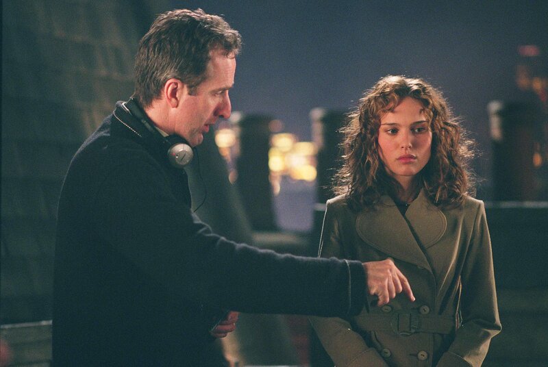 Director directing actress on set