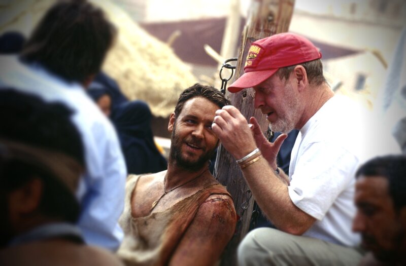director on film set with actor