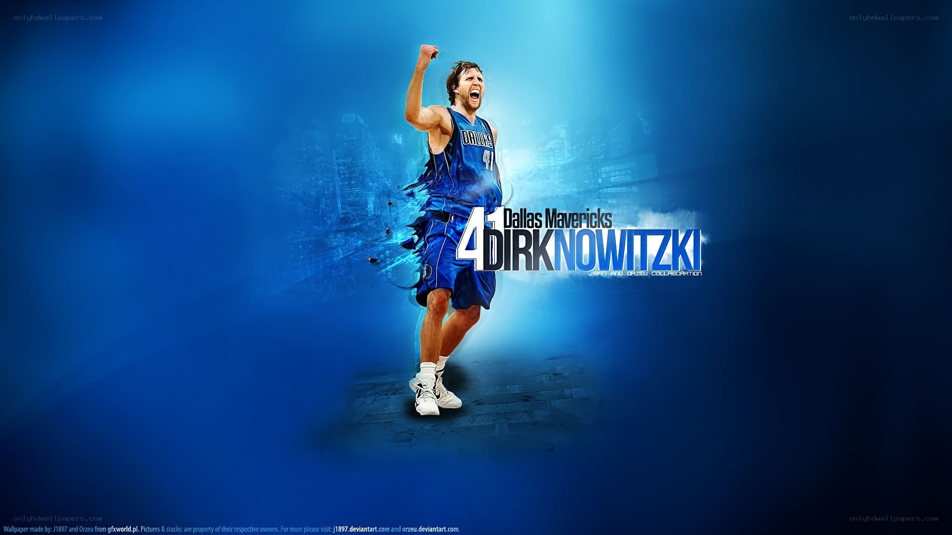 Dirk Nowitzki celebrates