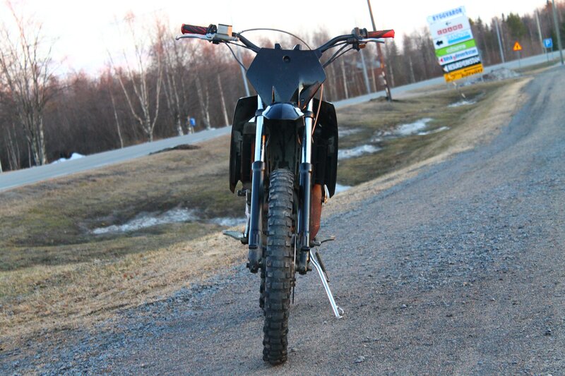 dirt bike on gravel road