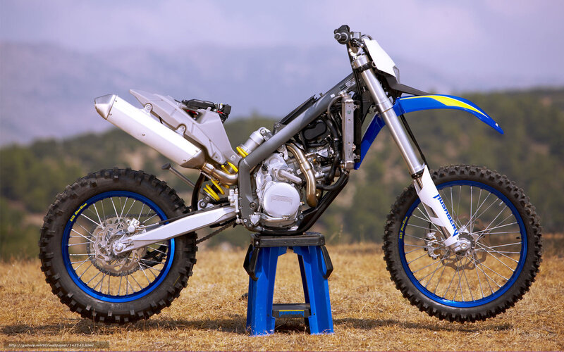 Dirt Bike on Stand — Blue