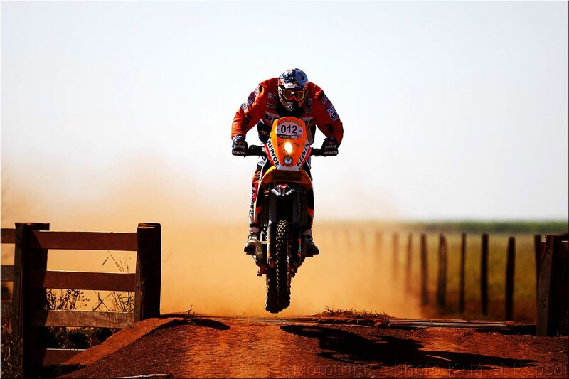 Dirt bike rider in mid-air
