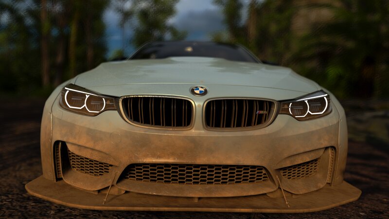Dirt-covered BMW Car