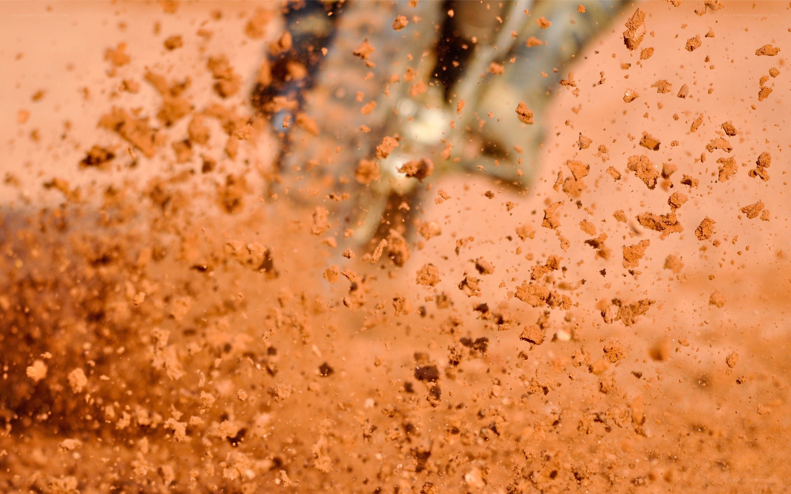 dirt flying in the air