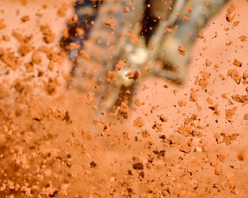 dirt flying in the air