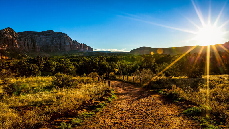 Dirt Path in Canyon — Blue