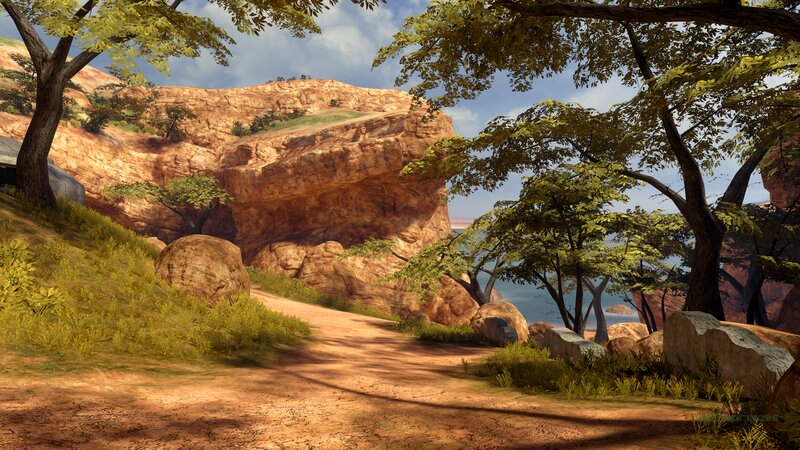 Dirt Path in Canyon — Brown, Serene, Afternoon, 3d Render