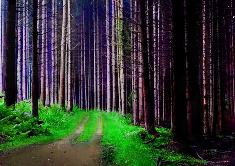 Dirt Path in Forest — Green, Mysterious