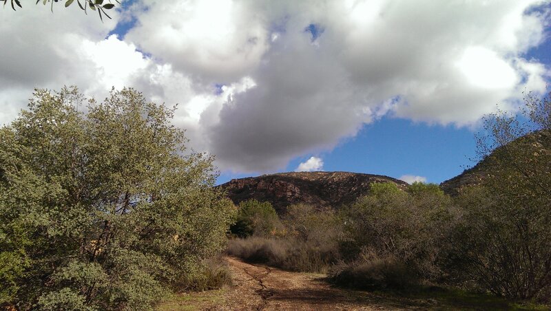 Dirt Path in Mountain Valley — Blue