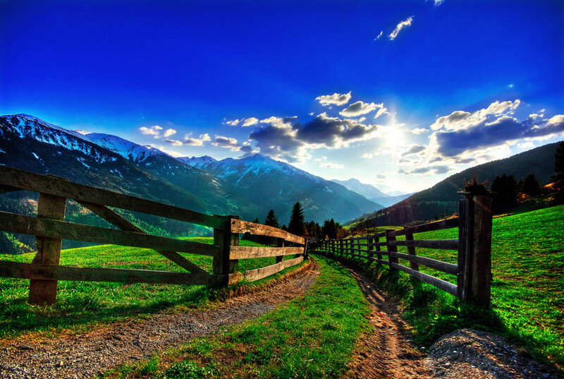 Dirt Path in Mountain Valley