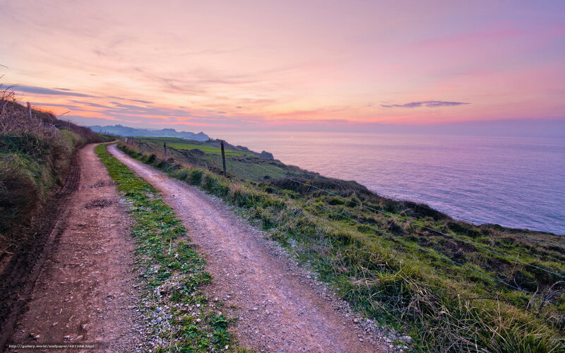 Dirt Path on Cliff — Pink, Serene