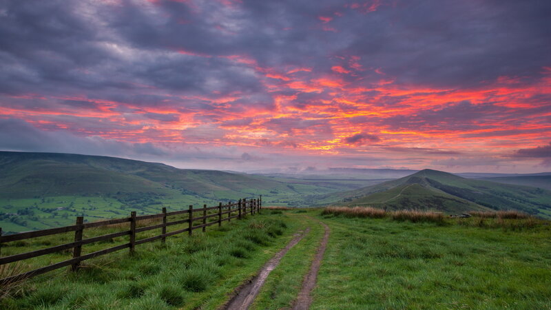 Dirt Path on Hillside — Green, Dramatic