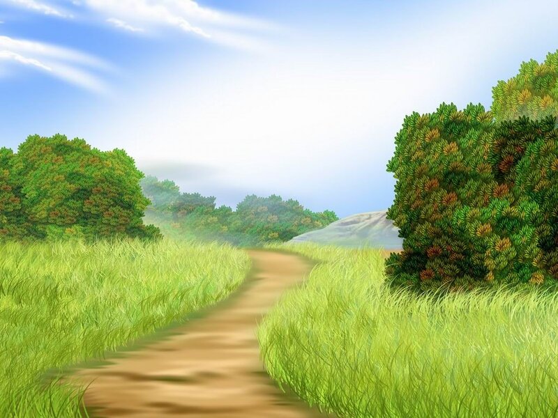 Dirt Path Through Grass — Green, Serene, Morning