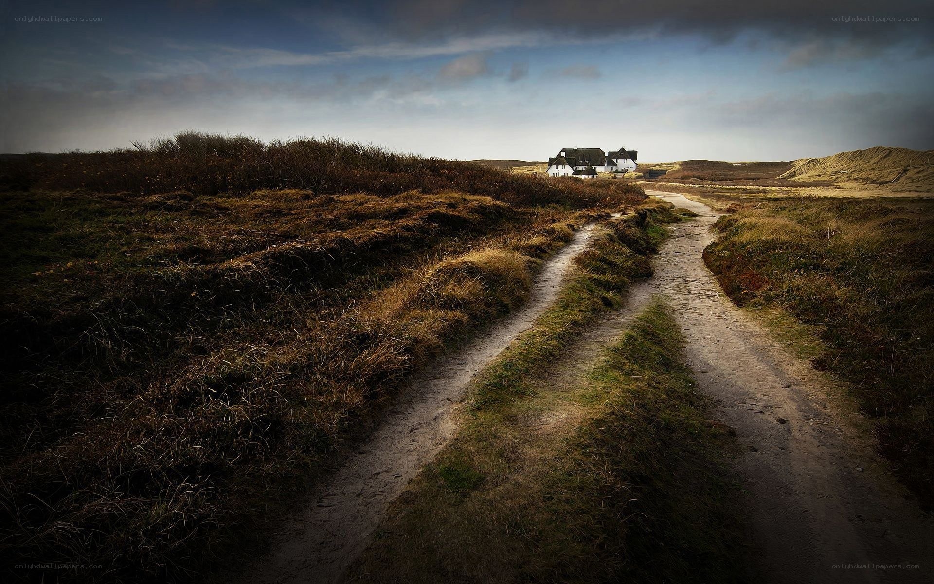 Dirt path to remote houses