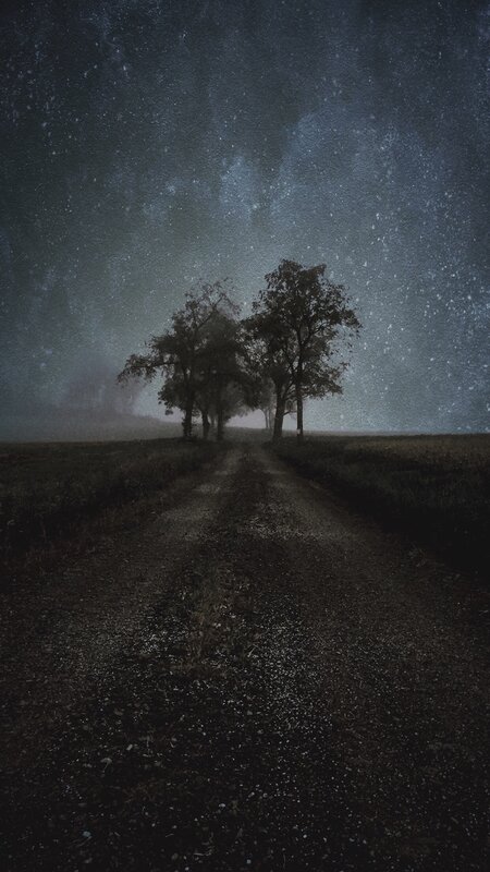 Dirt Path under Stars