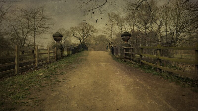 Dirt Path with Stone Pillars