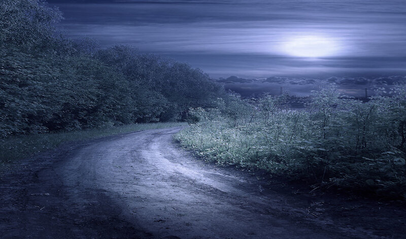 Dirt Road at Night
