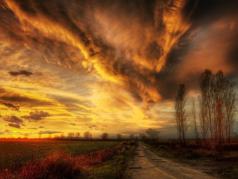 Dirt Road at Sunset — Photograph