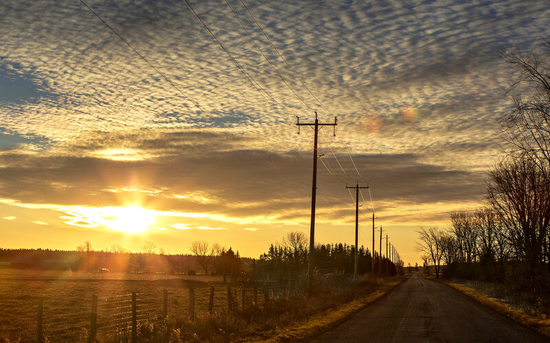 Dirt Road at Sunset — Yellow