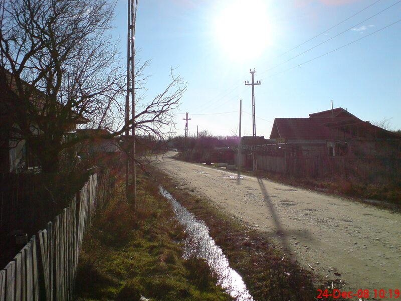 Dirt road in a village
