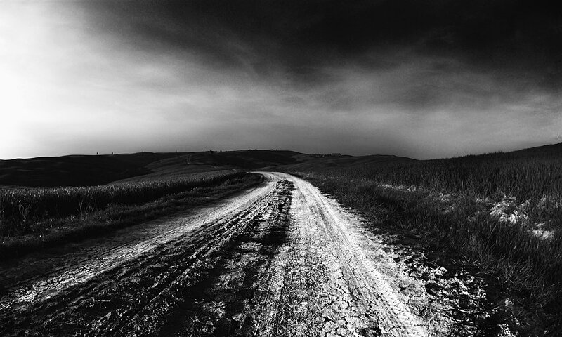 Dirt Road in Countryside — Black