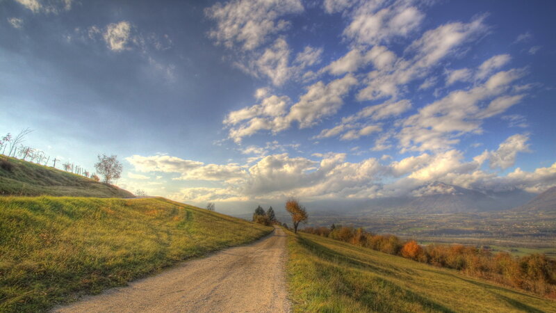 Dirt Road in Countryside — Blue