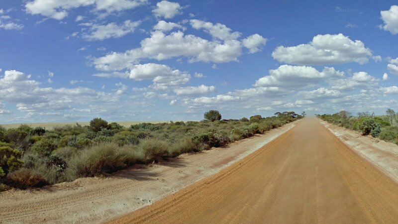 Dirt Road in Desert — Blue, Open