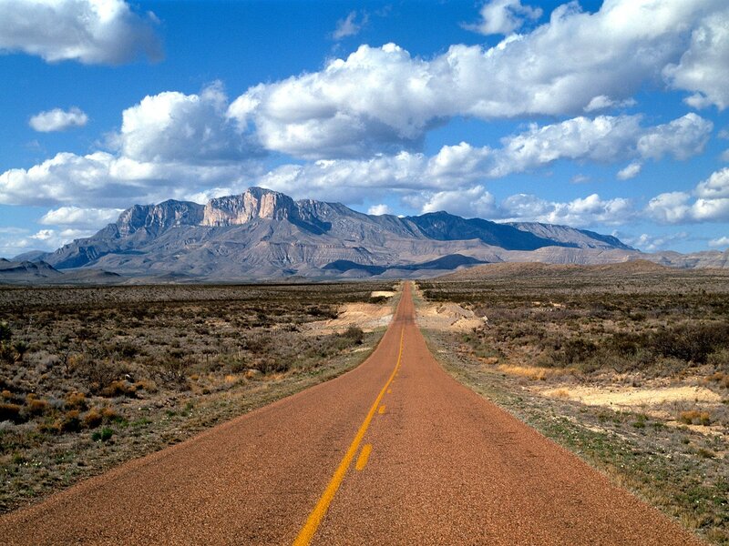 Dirt Road in Desert — Blue, Serene, Afternoon