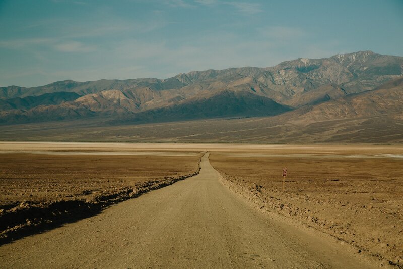 Dirt Road in Desert — Brown, Desolate, Afternoon