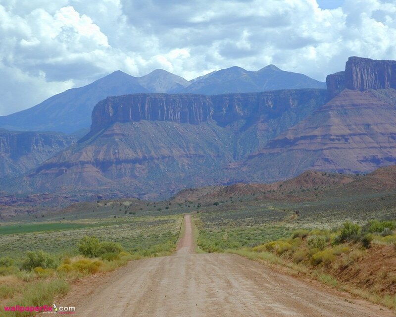 Dirt road in desert canyon