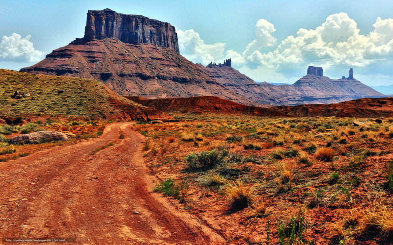 Dirt Road in Desert — Red