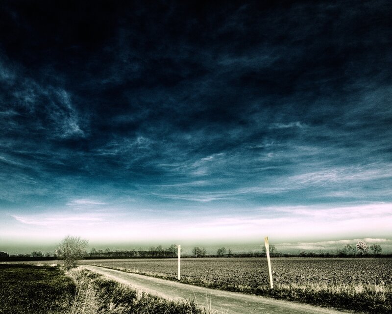 Dirt Road in Field