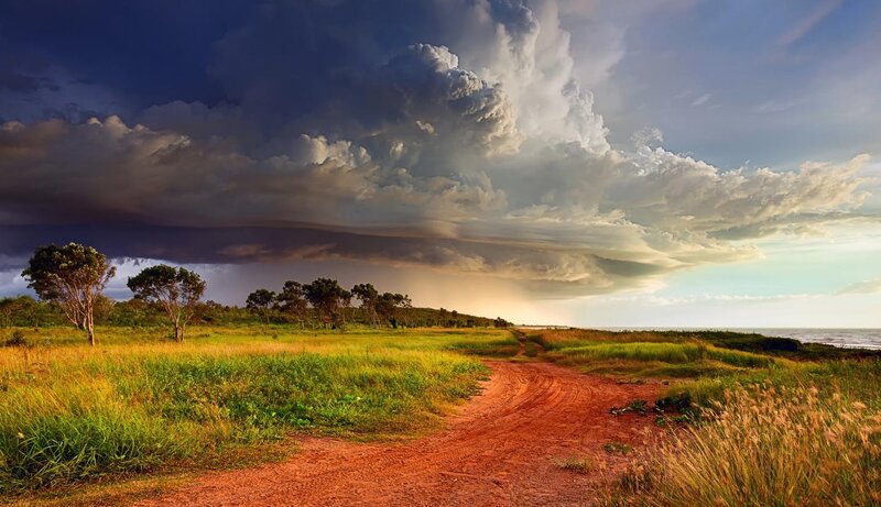 Dirt Road in Grassland