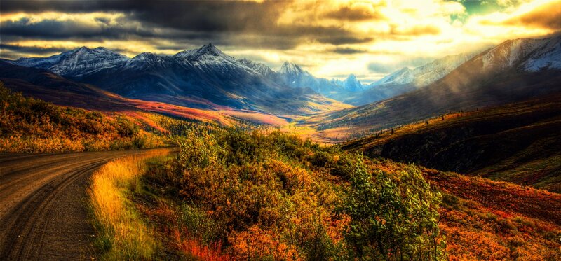 Dirt Road in Mountain Valley — Orange