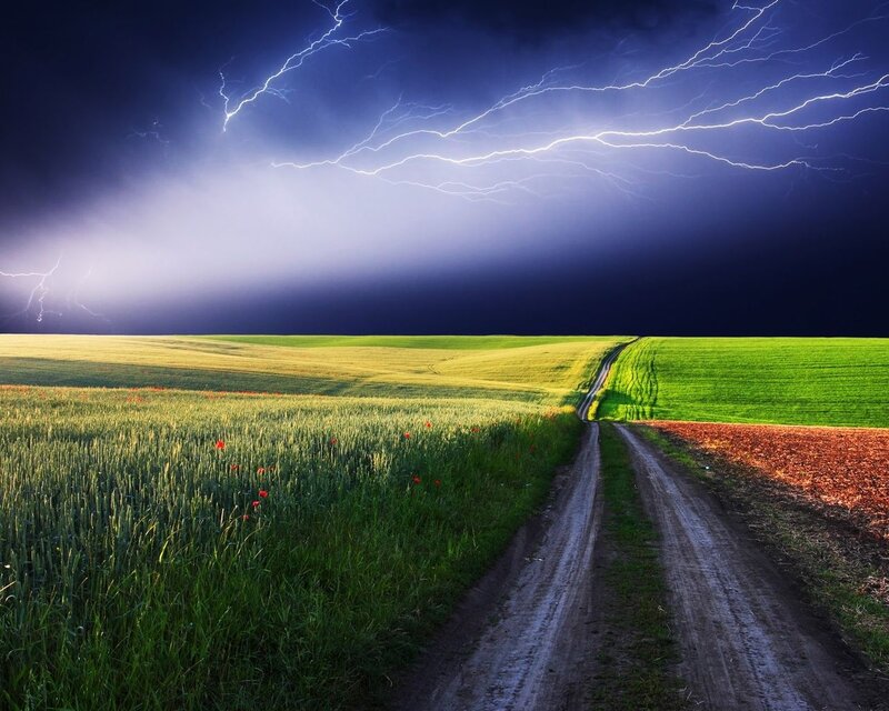 Dirt Road in Storm