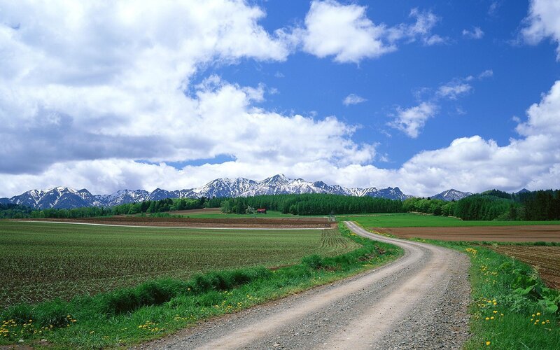 Dirt Road in Valley — Blue, Serene