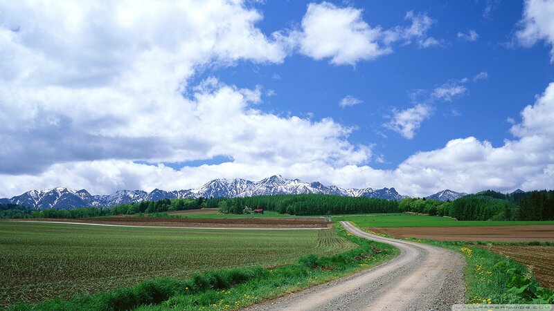 Dirt Road in Valley — Blue