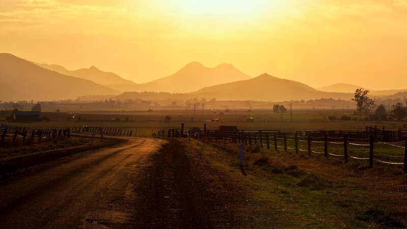 Dirt Road in Valley — Orange