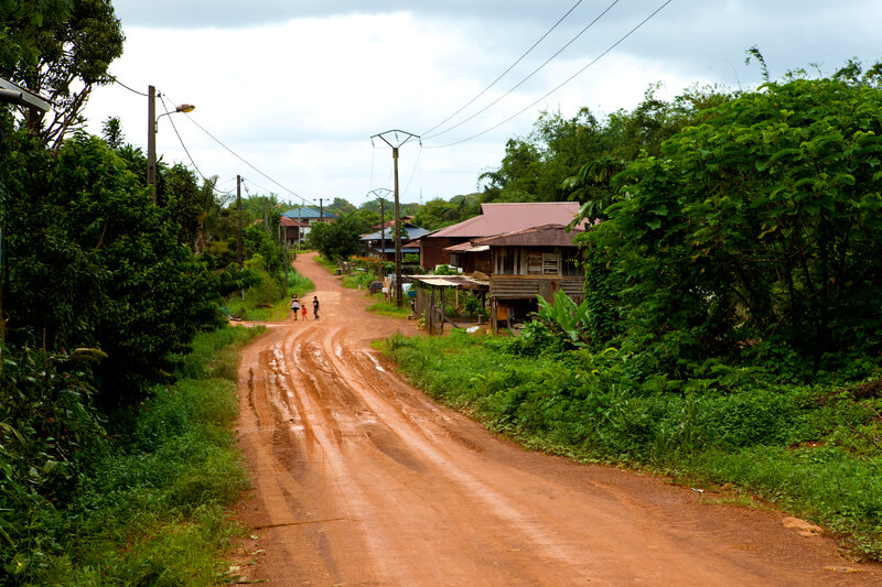 Dirt Road in Village — Green