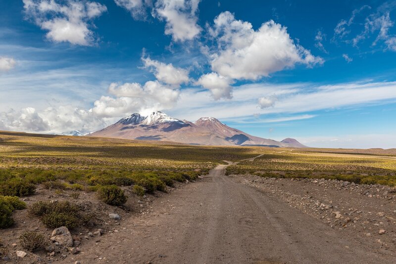 Dirt Road to Mountains — Blue