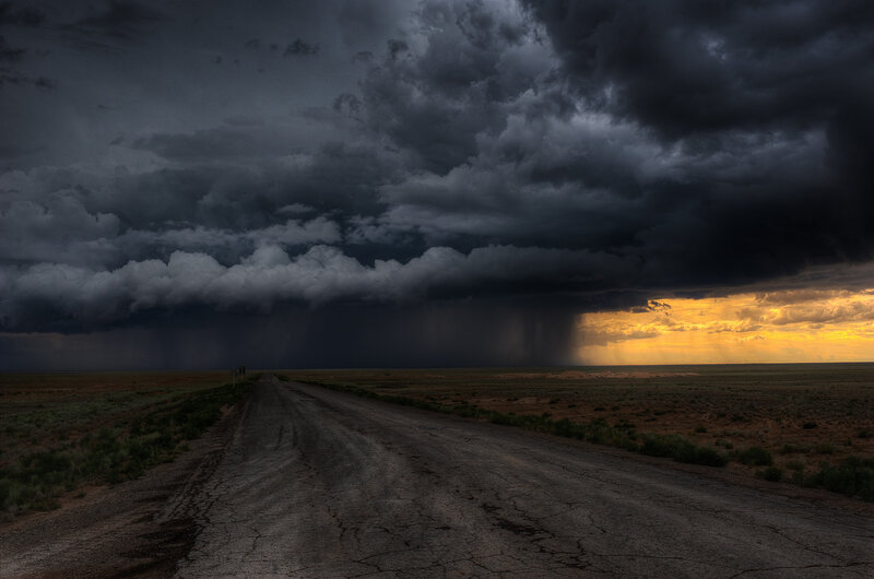 Dirt Road under Storm — Gray